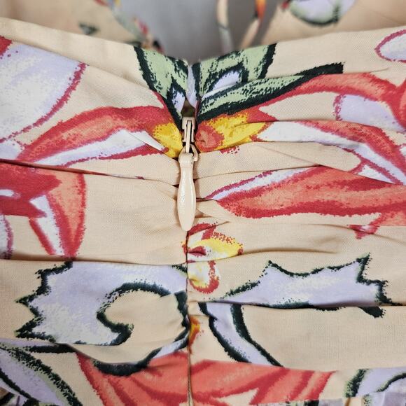 J.Crew Keyhole Cotton Poplin Maxi Dress Tropical Floral Vacation Boho Size 12 - Picture 11 of 16